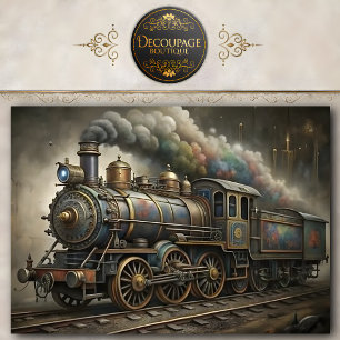 Papel de seda para decoupage de tren de vapor Stea