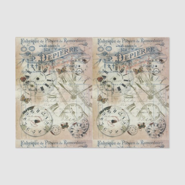 Papel de seda para decoupage - Efecto mariposa vin (Anverso)