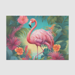 Papel de seda para decoupage Flamingo Trópicos