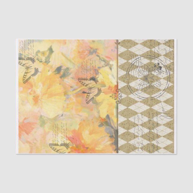 Papel de seda para decoupage Jardines de Mariposas (Anverso)