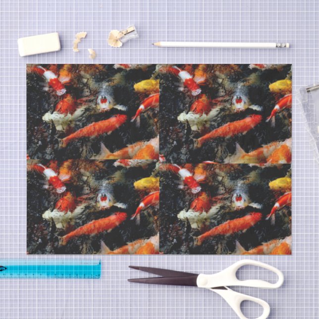 Papel de seda para estanque de peces koi multicolo (Artesanía)