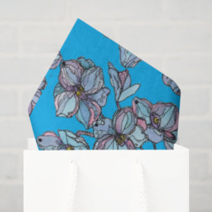 Papel de seda para fiestas - Delphiniums abstracto