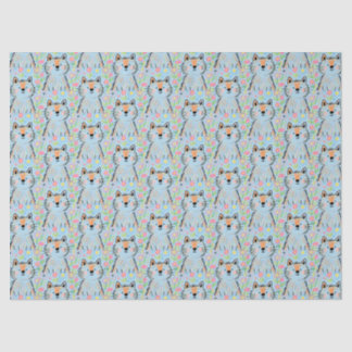Papel de seda para gato garabato azul