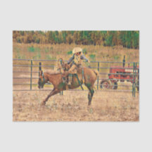 Papel de seda para montar a caballo de país vaquer