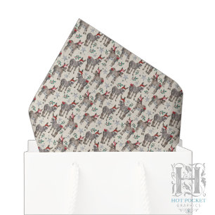 Papel de seda para Navidad con burro adorable en c