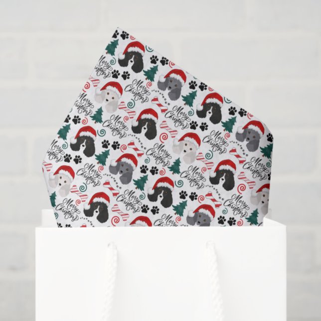 Papel de seda para Navidad de perro de aguas Parti (Bolsa de regalo)