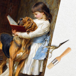 Papel de seda para niña vintage con perro