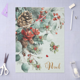 Papel de seda para ramas navideñas