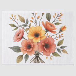 Papel de seda para ramo de flores de otoño