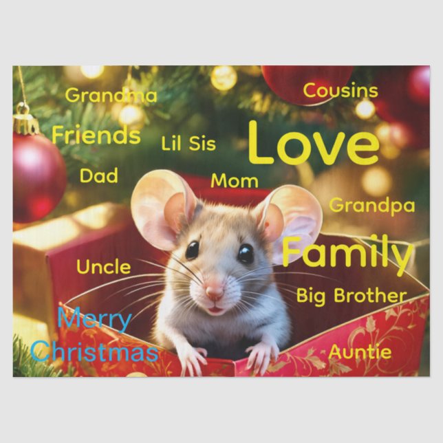 Papel de seda para ratón de Feliz Navidad (Anverso)