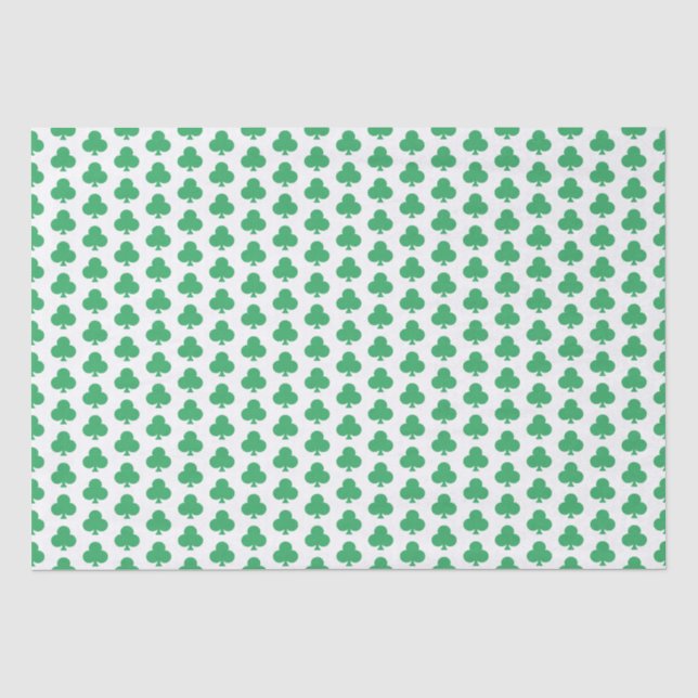 Papel de seda para regalo con tréboles verdes (Anverso)