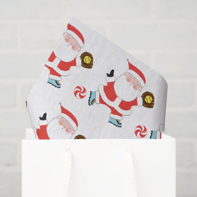 Papel de seda para regalo de Navidad de sóftbol (Bolsa de regalo)