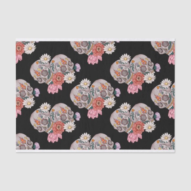 Papel de seda para regalos de fiesta floral de crá (Anverso)