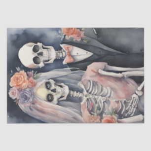 Papel De Seda Para siempre: Skeleton Pareja Casada Desnuda
