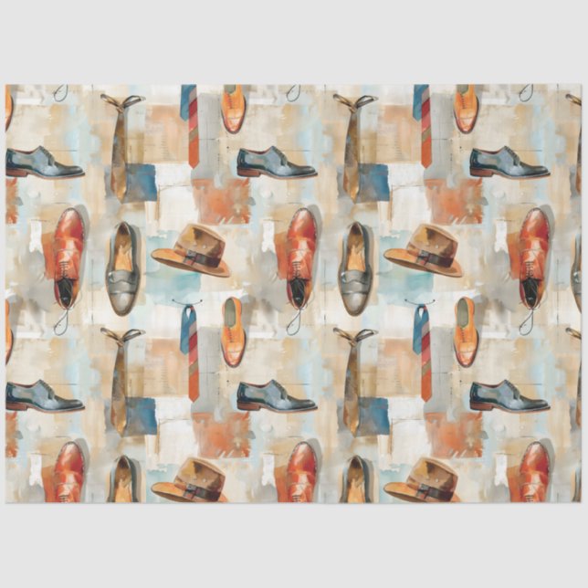 Papel De Seda Para su hombre diseño de accesorios elegantes (Anverso)