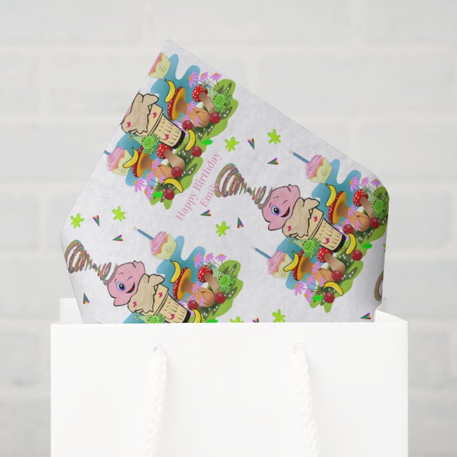 Papel de seda para tarta de cumpleaños rosa (Bolsa de regalo)