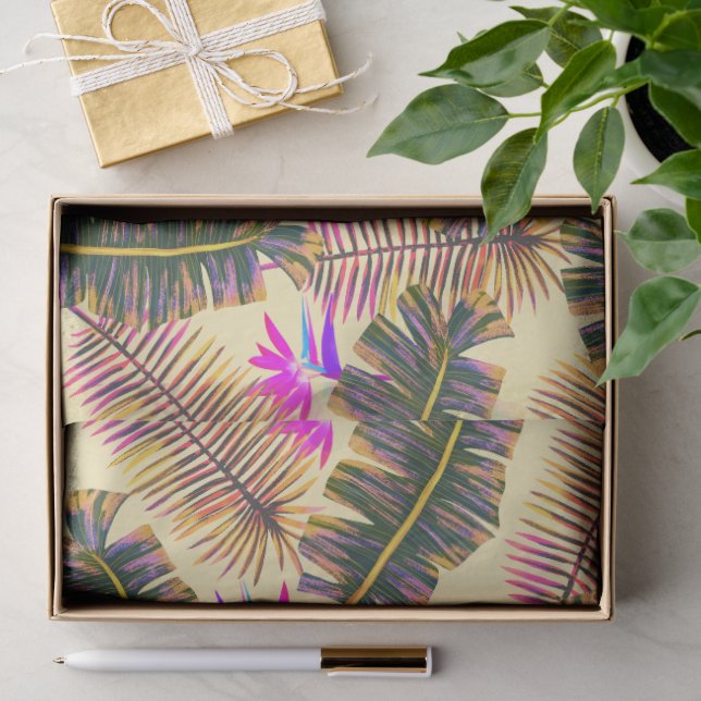 Papel De Seda Paraíso de Palma Amarillo (Regalo )