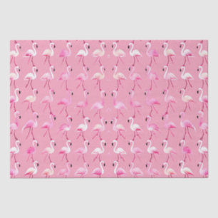 Papel De Seda Paraíso Flamingo Rosa: Patrón acuarela