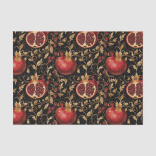 Papel De Seda Paraíso Pomegranado - Ricos Patrones Florales Sin