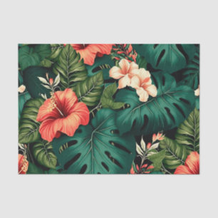 Papel De Seda Paraíso tropical colorido Hawaii Flores Aloha