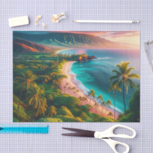 Papel De Seda Paraíso tropical de la isla de Maui