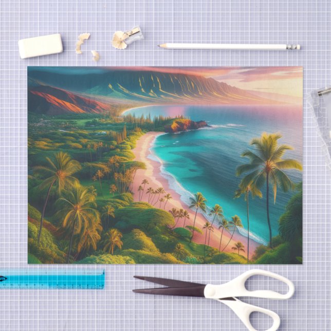 Papel De Seda Paraíso tropical de la isla de Maui (Artesanía)
