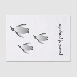 Papel De Seda Parcela de Pingüinos en Blanco y Negro 