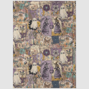 Papel De Seda Parche de Bruja en Morado y Azules Regalos Únicos