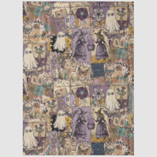 Papel De Seda Parche de Bruja en Morado y Azules Regalos Únicos