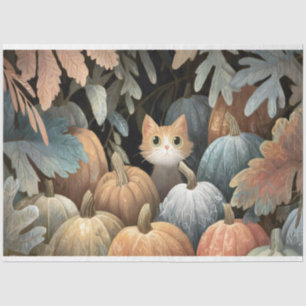 Papel De Seda Parche de Calabaza de Gato Jengibre Decoupage