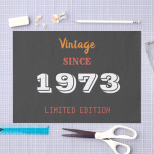 Papel De Seda Parche Vintage 1973 - Edición limitada de 53 cumpl