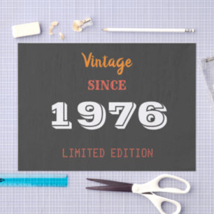 Papel De Seda Parche Vintage 1976 - Edición limitada de 50 cumpl