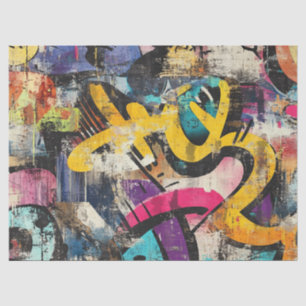 Papel De Seda Pared de Ciudad en Capas Abstracto con Paleta de C