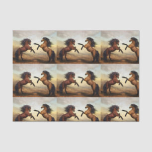 Papel De Seda pareja de caballos salvajes