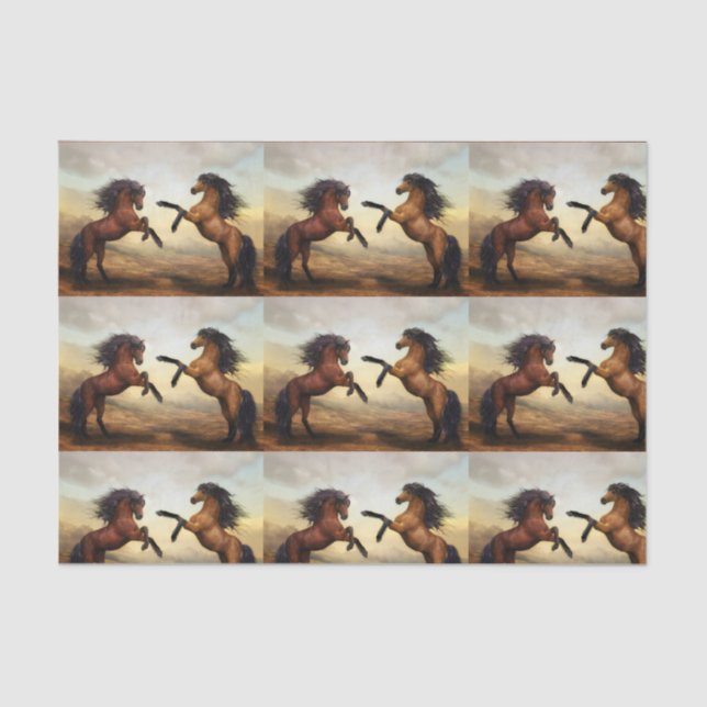 Papel De Seda pareja de caballos salvajes (Anverso)