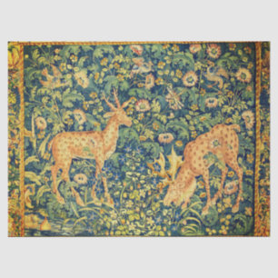 Papel De Seda PAREJA DE DEER CAÍDA,FLORES DE FANTASÍA GÓTICA,Ver