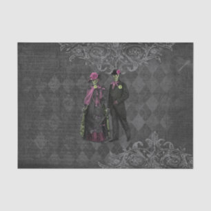 Papel De Seda Pareja de esqueleto de Halloween