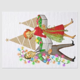 Papel De Seda Pareja de hombre y mujer de época de 1950