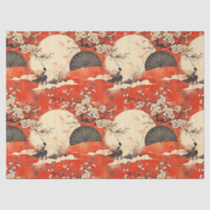 Papel De Seda Pareja de kimono romántico Sakura patrón (1)