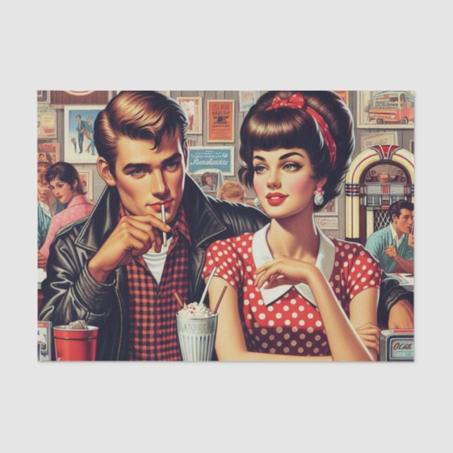 Papel De Seda Pareja de los años 50 (Anverso)