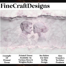 Papel De Seda Pareja De Mármol Con Talla De Rosa X2 Decografía