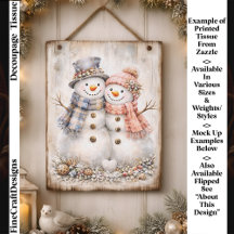 Pareja de muñeco de nieve con estilo shabby chic l