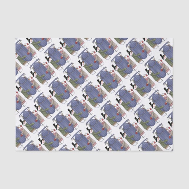 Papel De Seda Pareja de Nieve Dorada (Anverso)