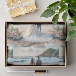 Papel De Seda Pareja de Playa de Boda