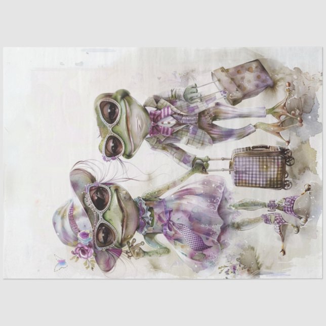Papel De Seda Pareja de rana lilac singularísica descascarillada (Anverso)