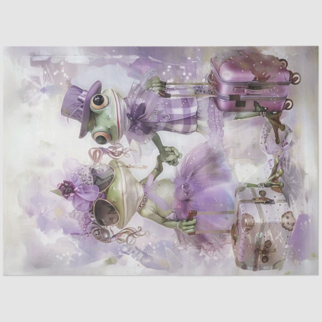 Papel De Seda Pareja de rana sincera descompuesta viajando (Anverso)