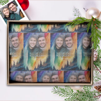 Papel De Seda Pareja Gay Nuestro Primer Foto de Navidad