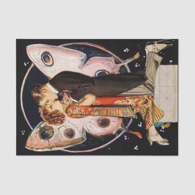 Papel De Seda "Pareja mariposa" por FX Leyendecker (Anverso)