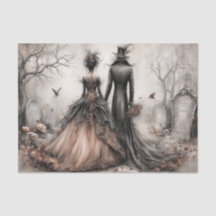 Pareja Victoriana Gótica Decoupage