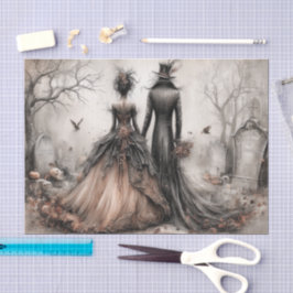 Papel De Seda Pareja Victoriana Gótica Decoupage